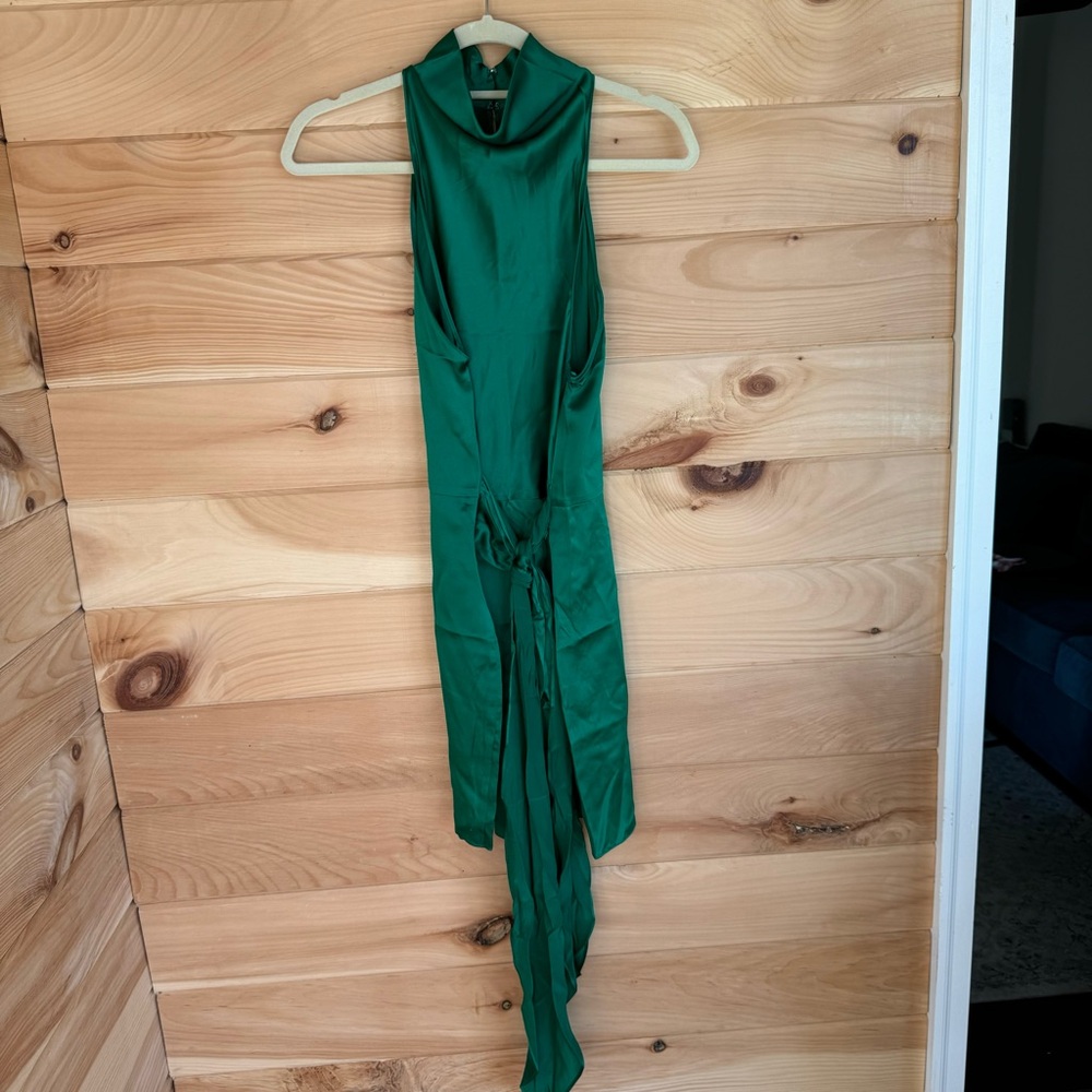 NWOT Amanda Uprichard Sandrine Dress Size L in Dark Green - Picture 4 of 9